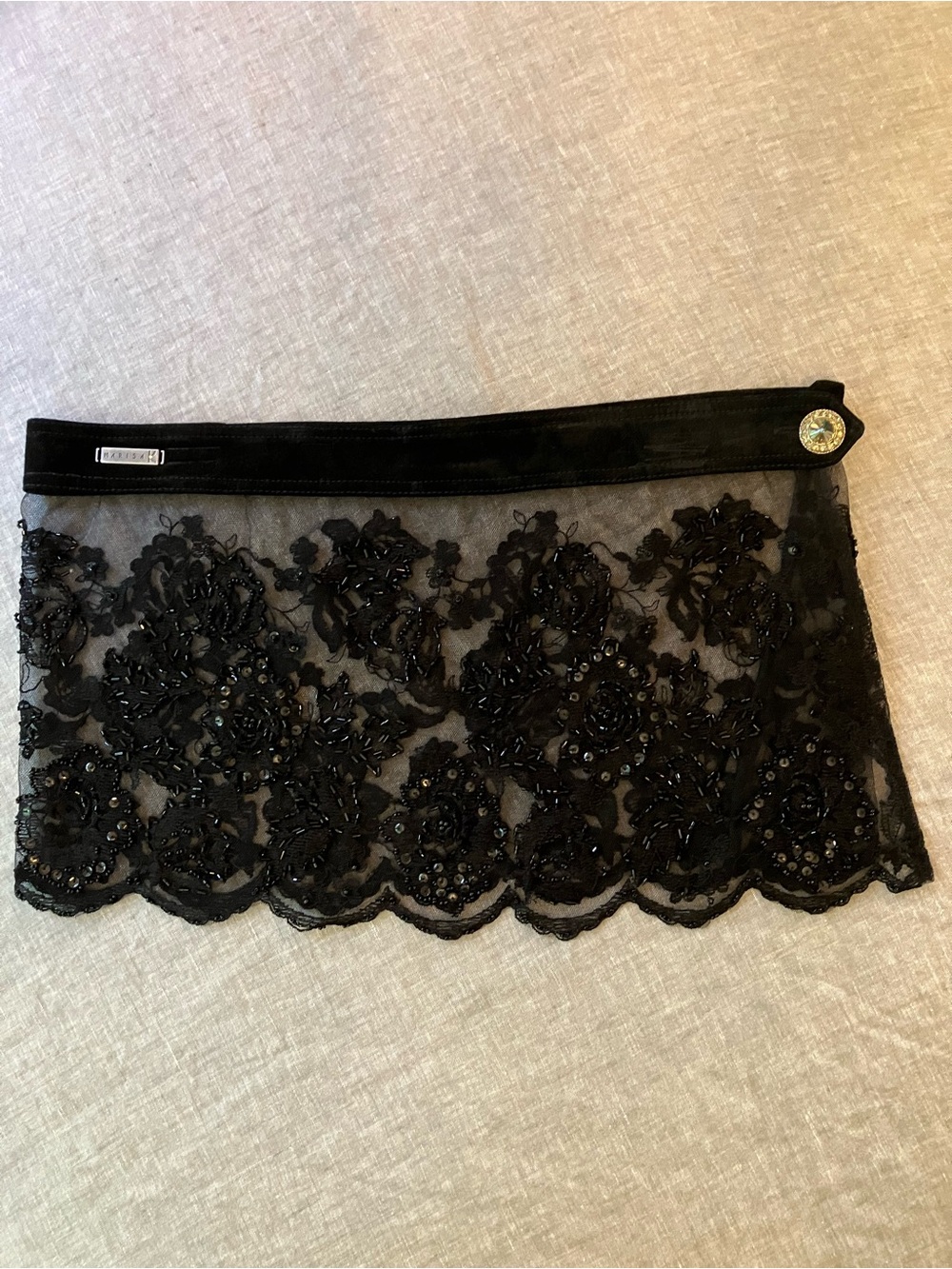 Beaded Y2K Skirt Belt by Marisa K with Scalloped Hem